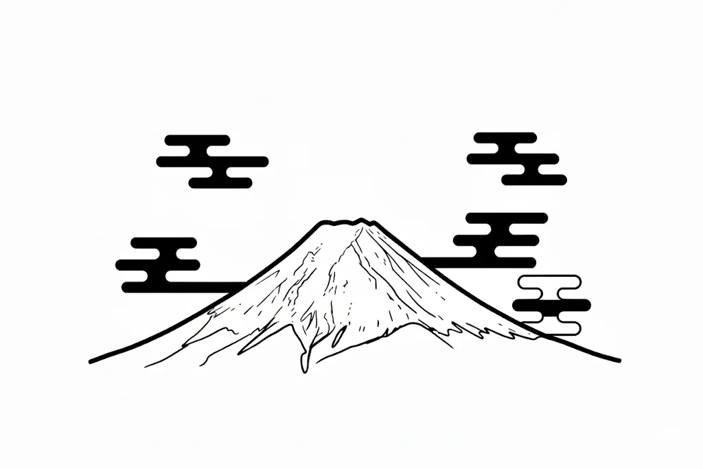 富士山と雲
